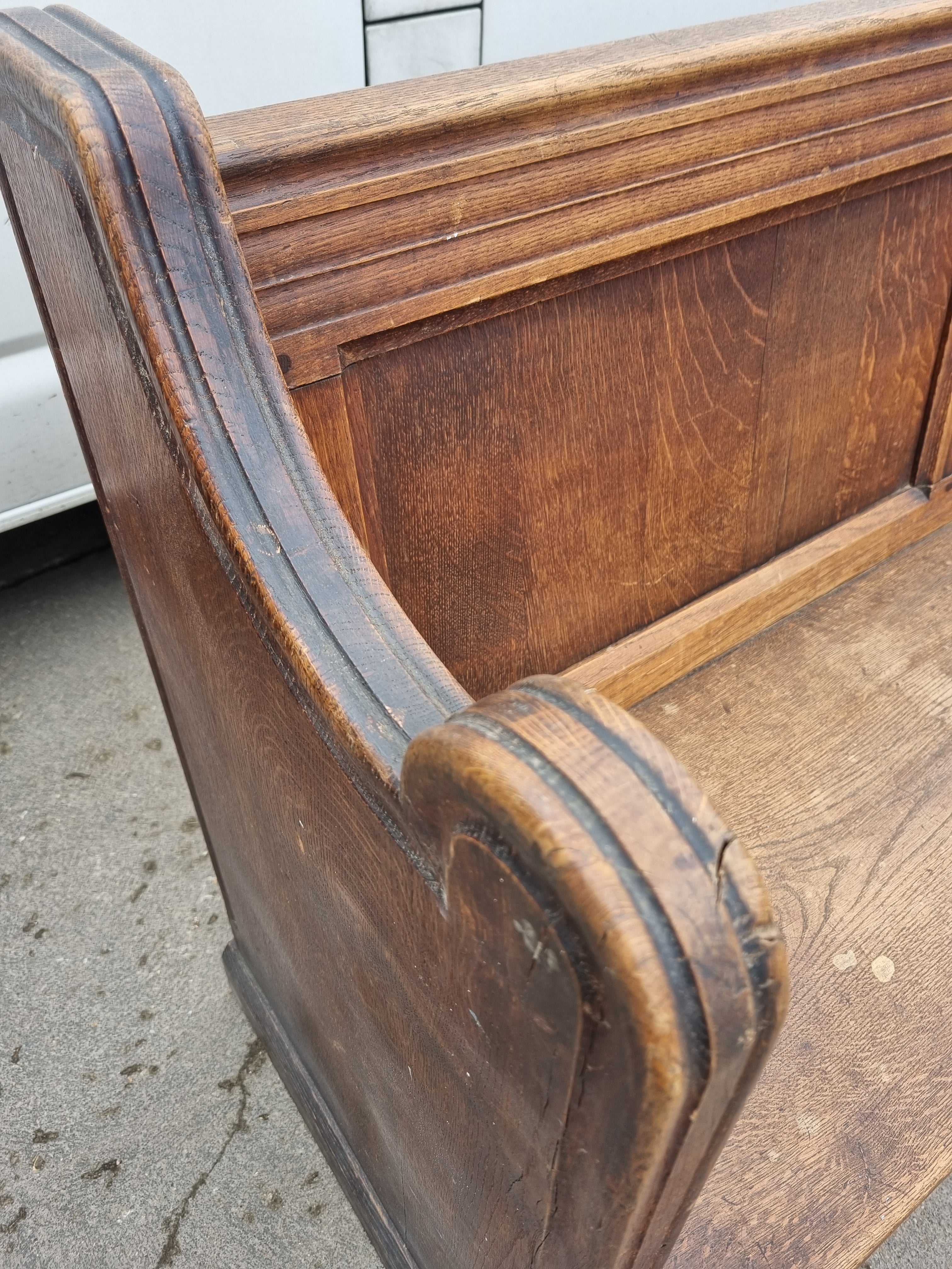 Victorian Oak Church Seat