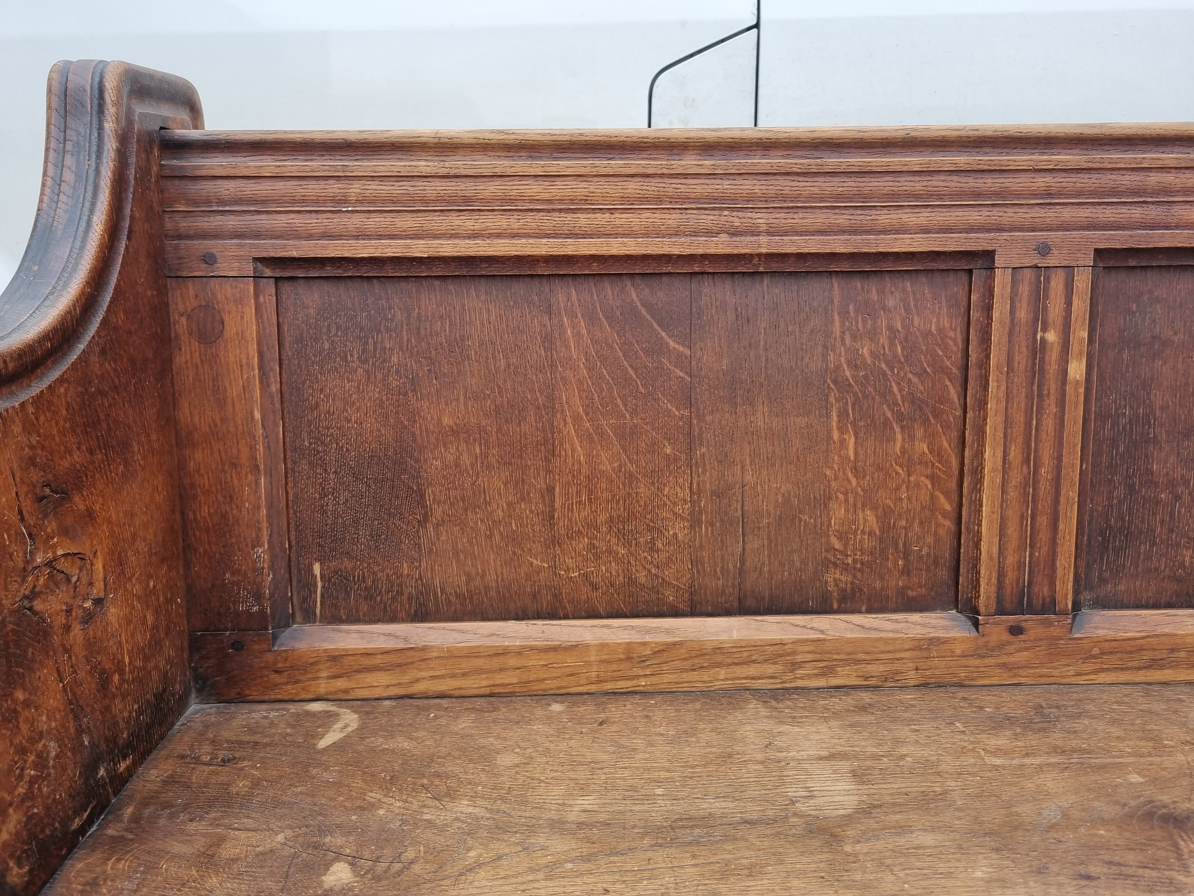 Victorian Oak Church Seat