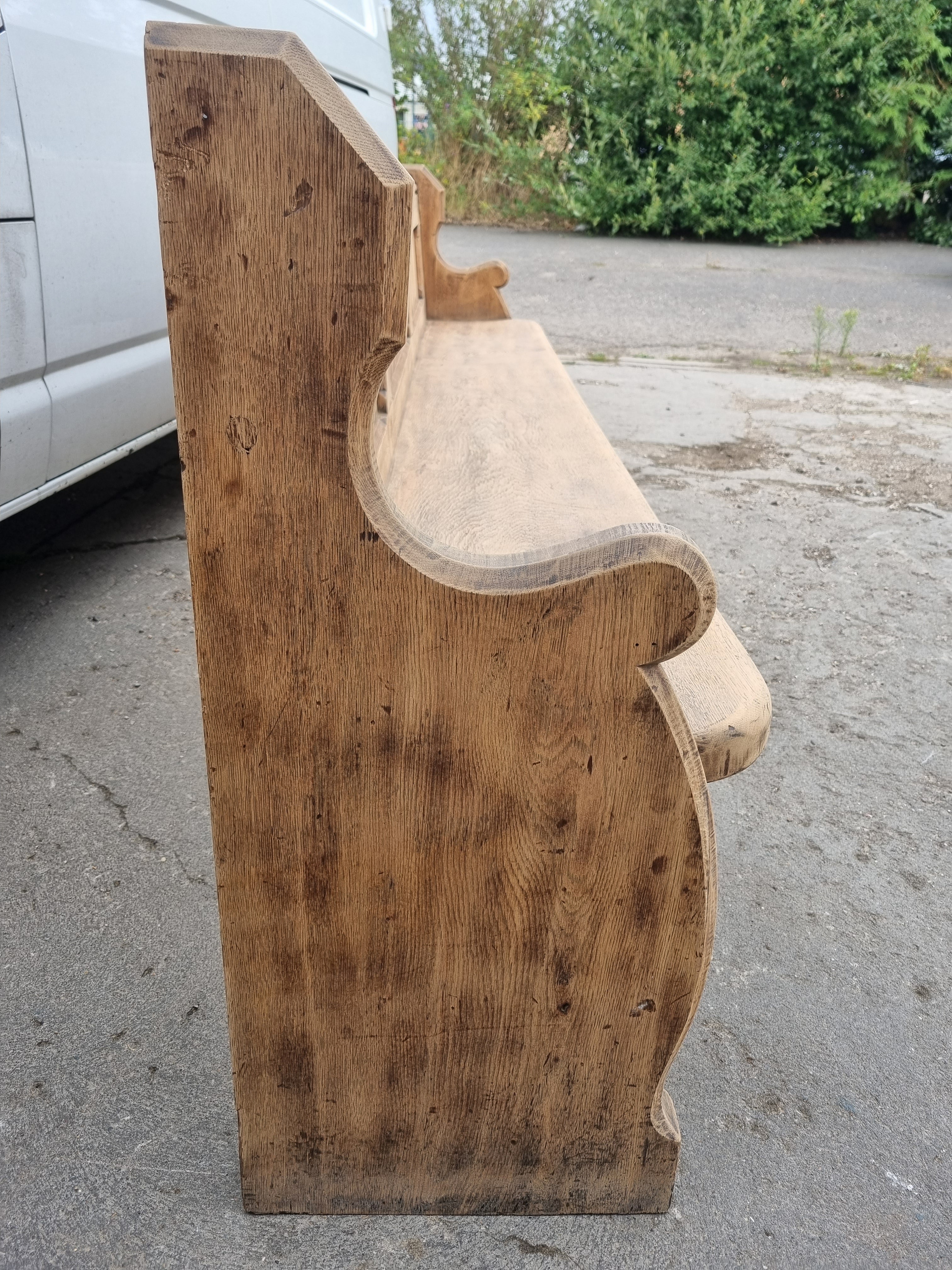 Victorian Bleached Oak Church Seat