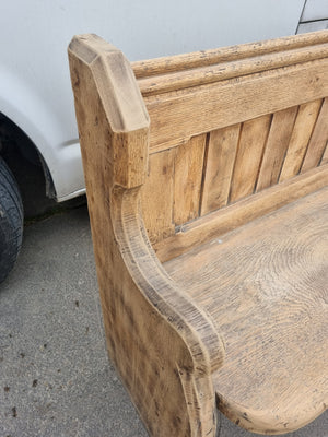 Victorian Bleached Oak Church Seat