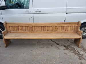 Victorian Bleached Oak Church Seat