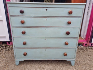 Regency Antique Five Drawer Chest