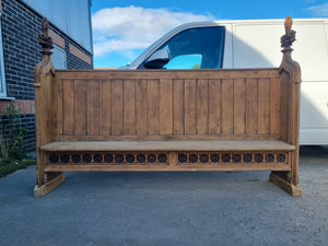 Oak Gothic Church Seat
