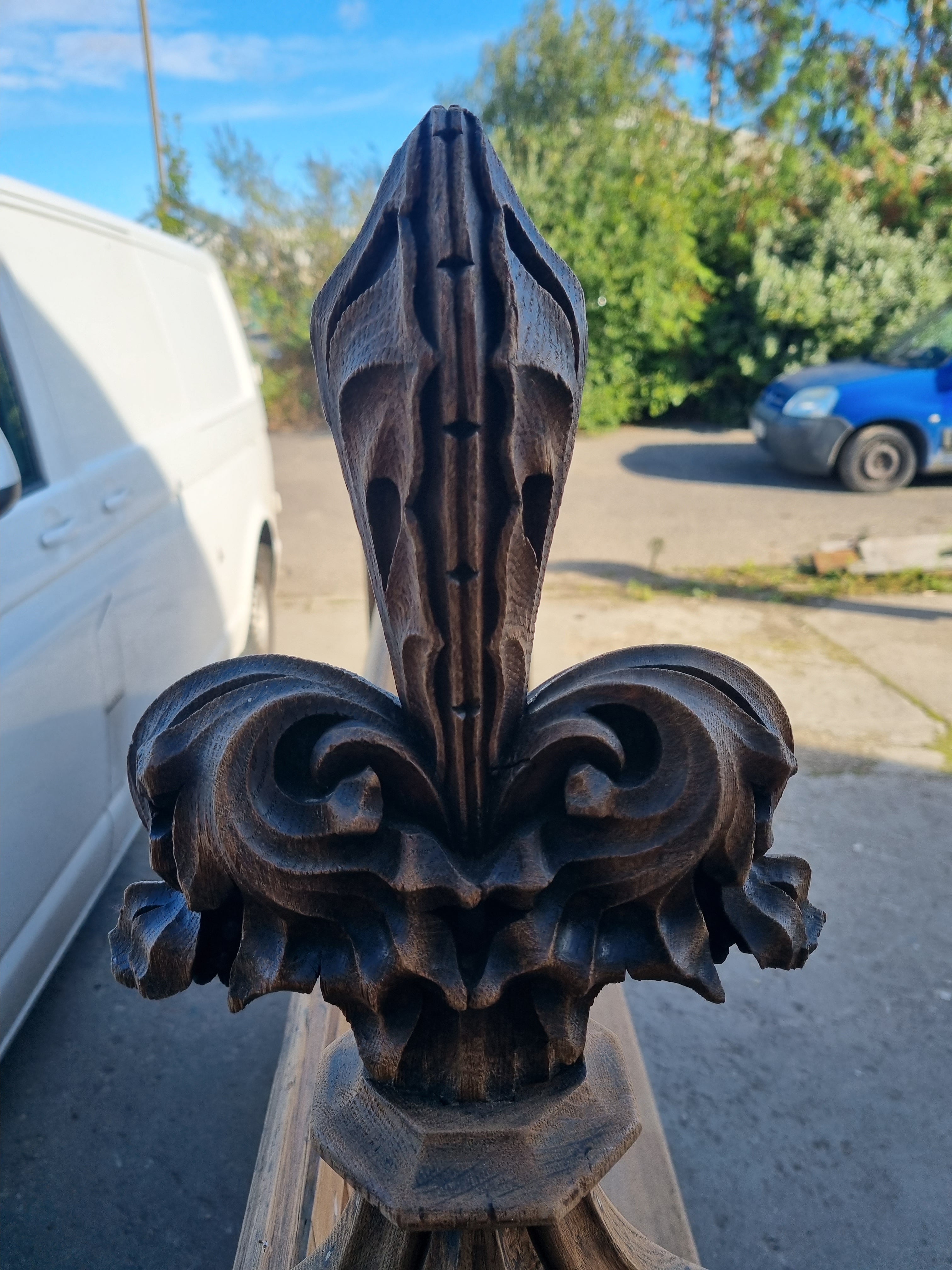 Oak Gothic Church Seat