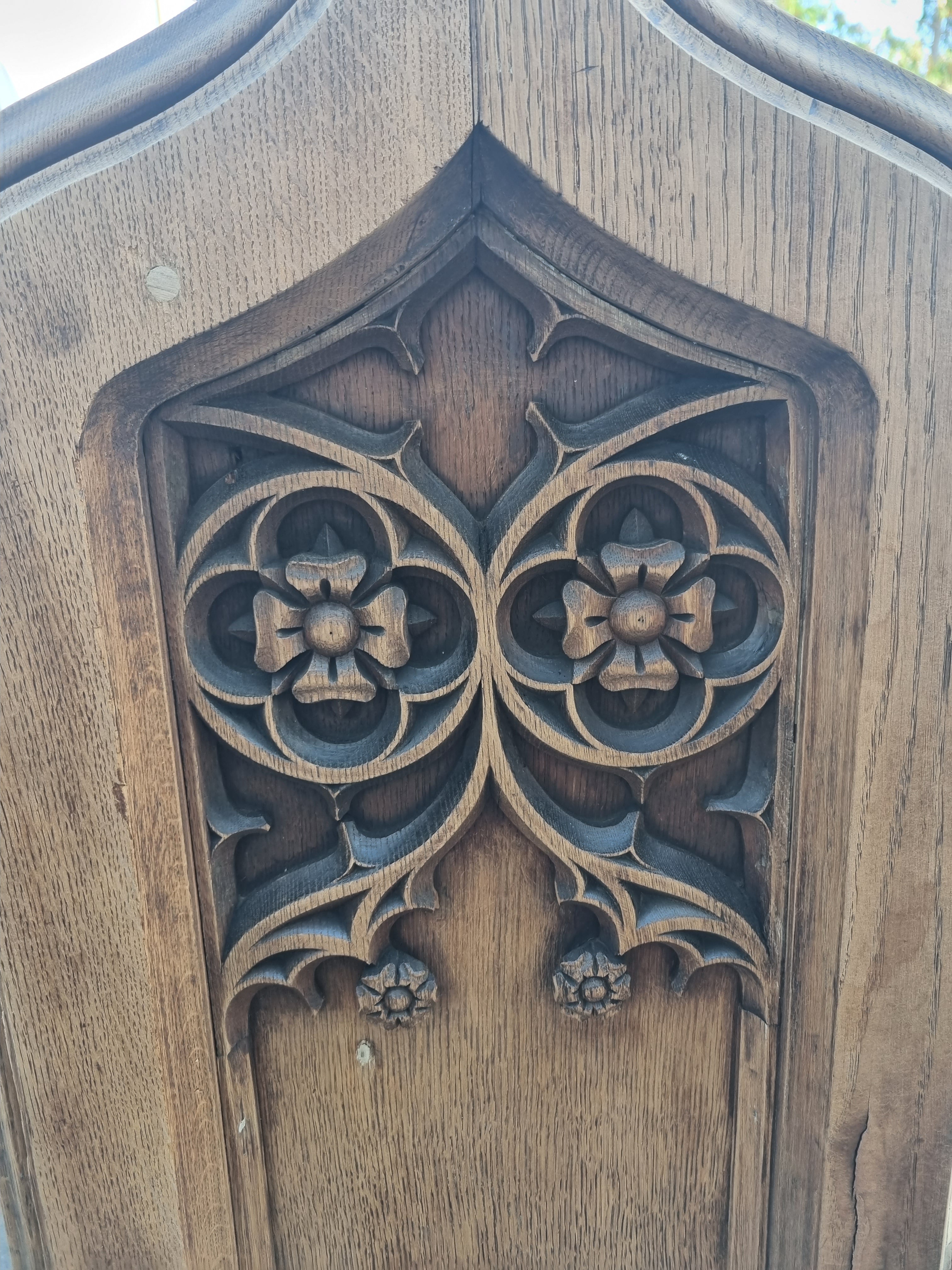 Oak Gothic Church Seat