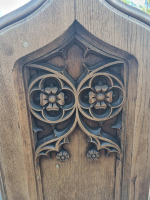 Oak Gothic Church Seat