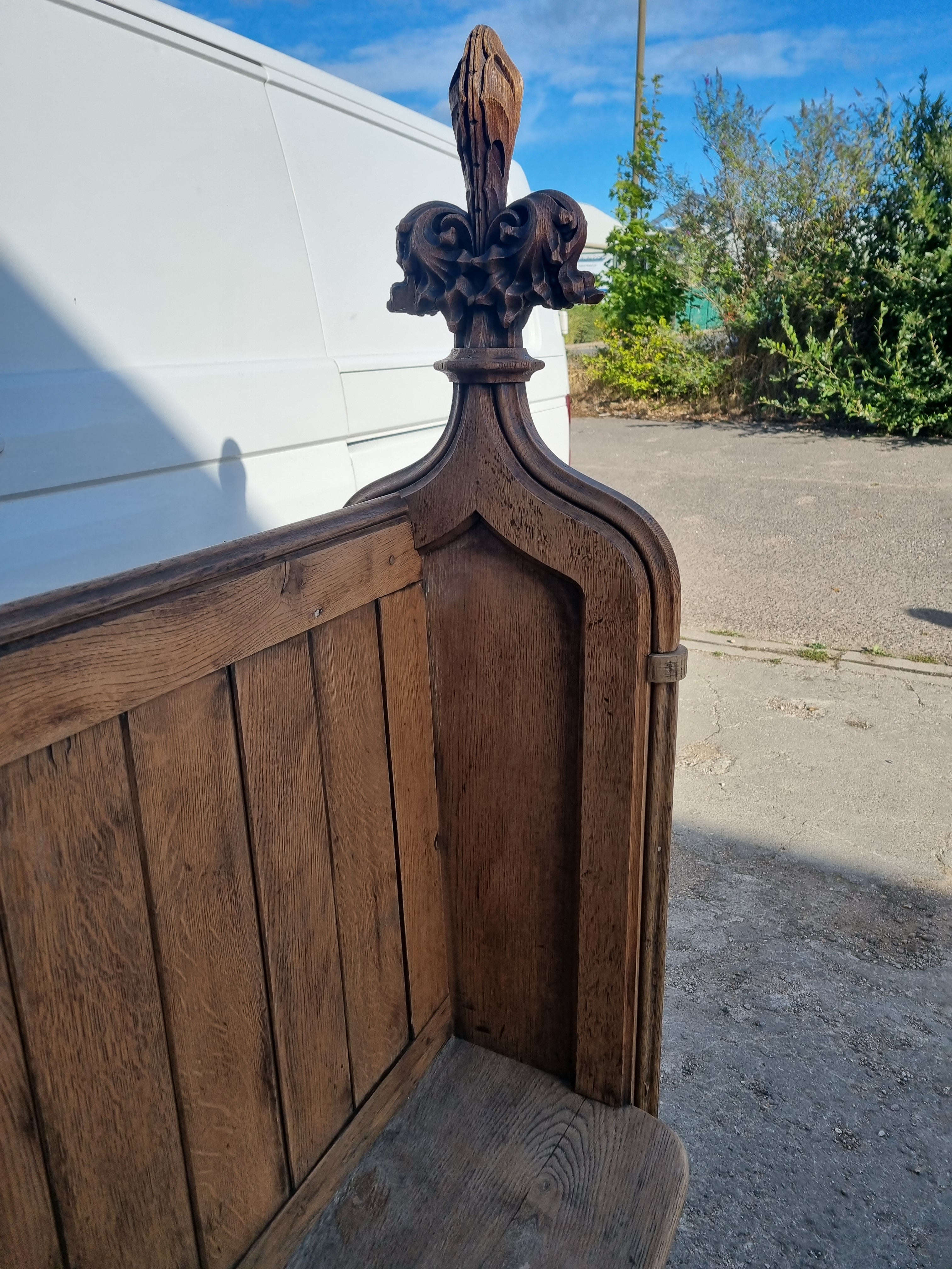 Oak Gothic Church Seat