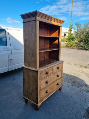 Rustic Pine Chest of Drawers & Bookcase