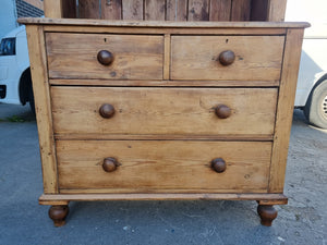 Rustic Pine Chest of Drawers & Bookcase