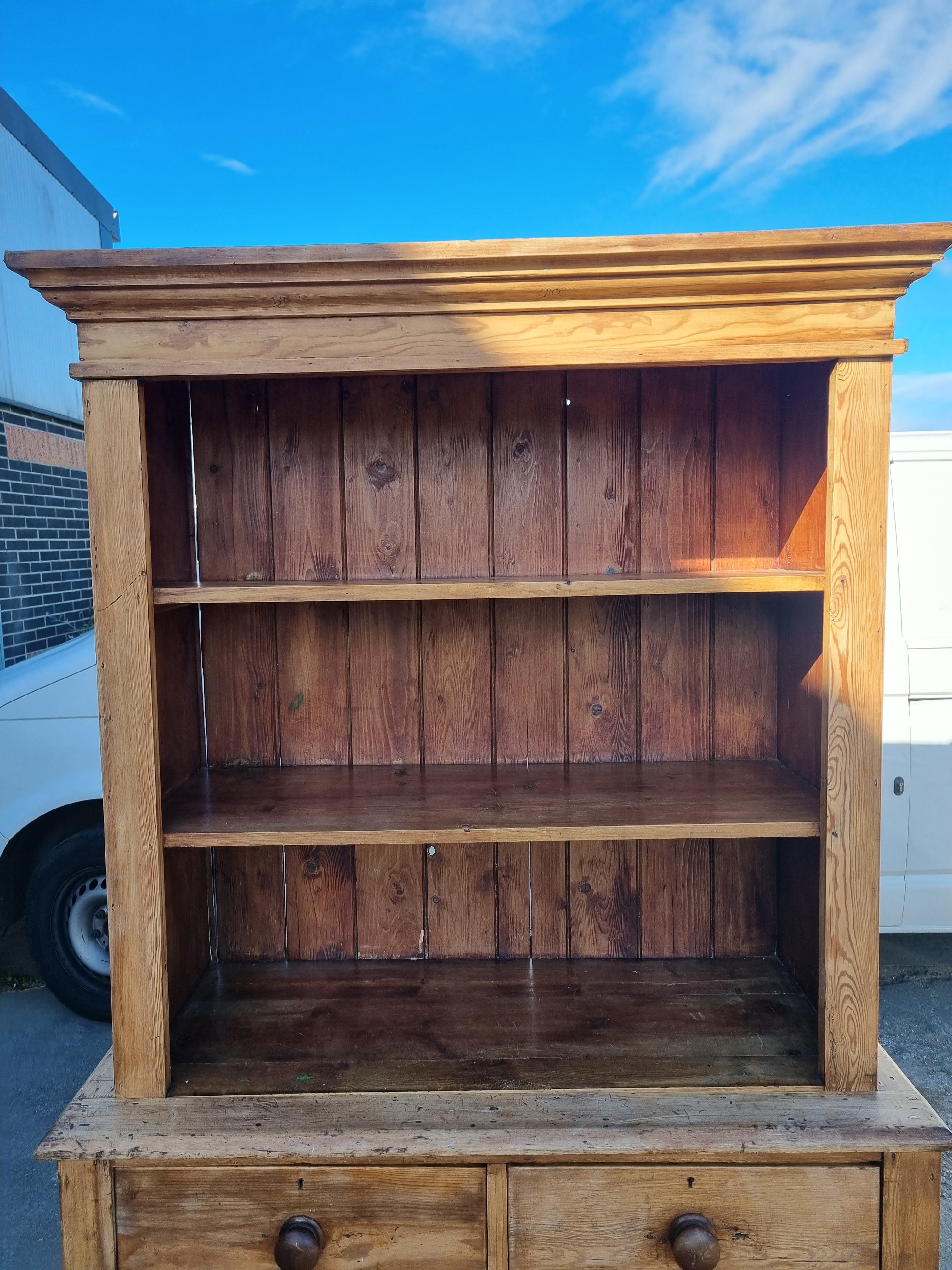 Rustic Pine Chest of Drawers & Bookcase