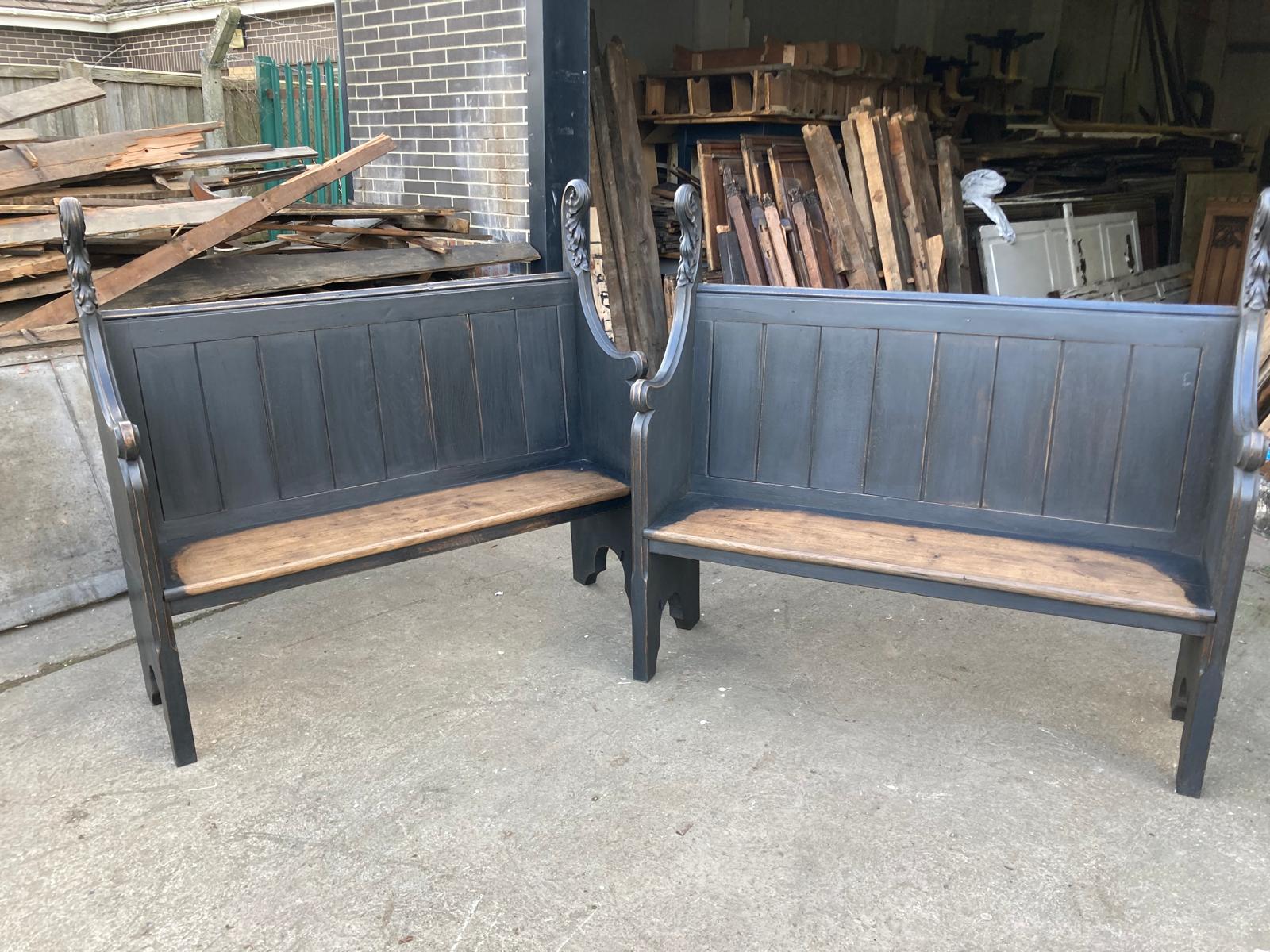 Antique Oak Carved Seats