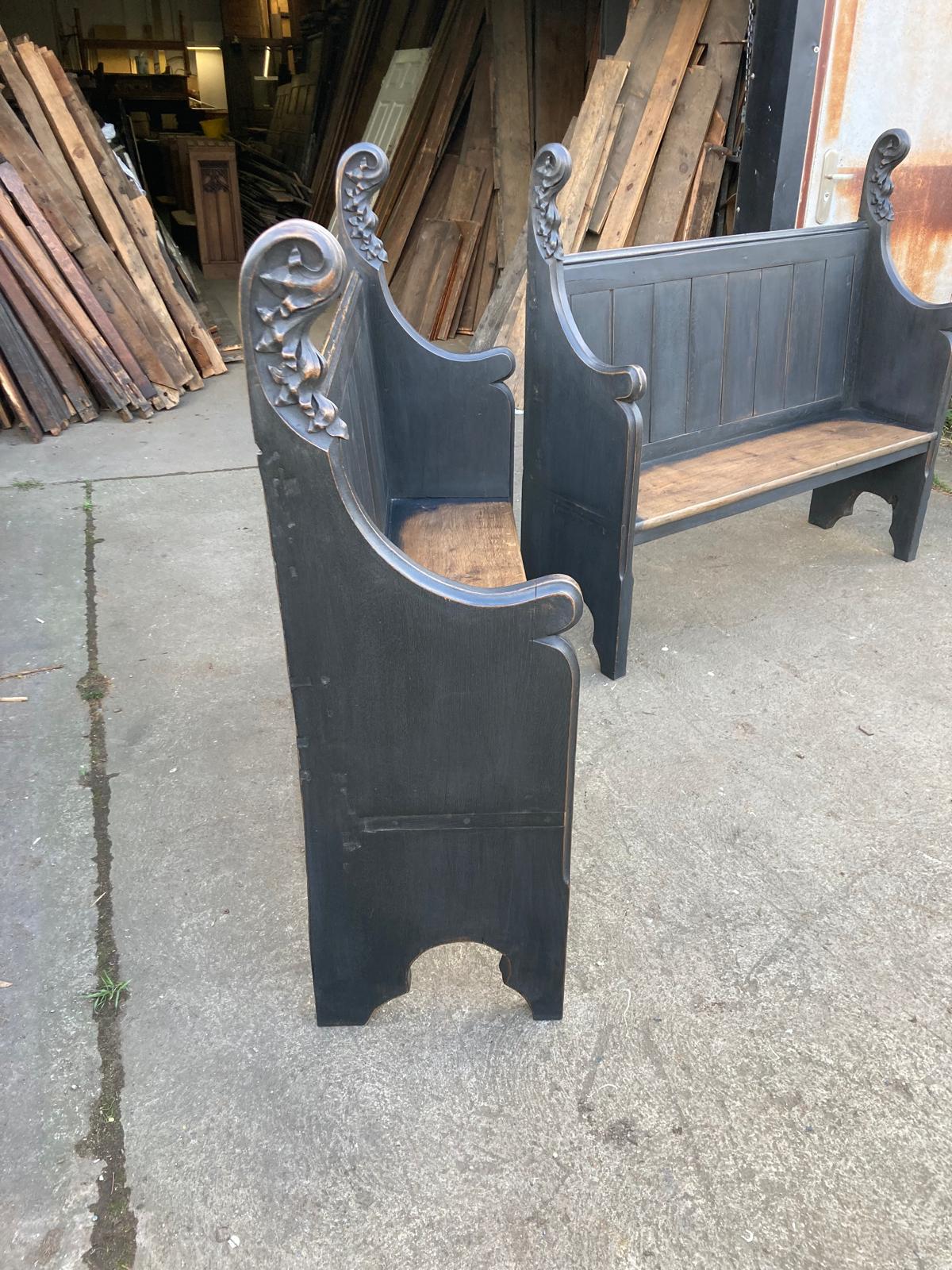 Antique Oak Carved Seats