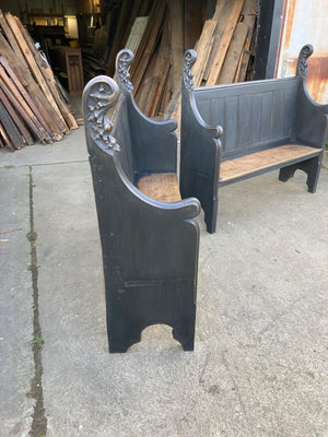 Antique Oak Carved Seats