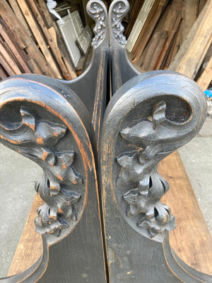 Antique Oak Carved Seats