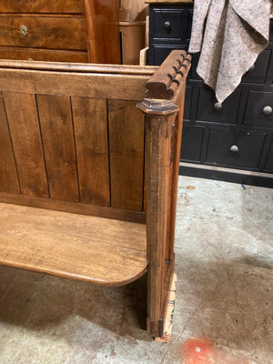 Antique Oak Church Seat