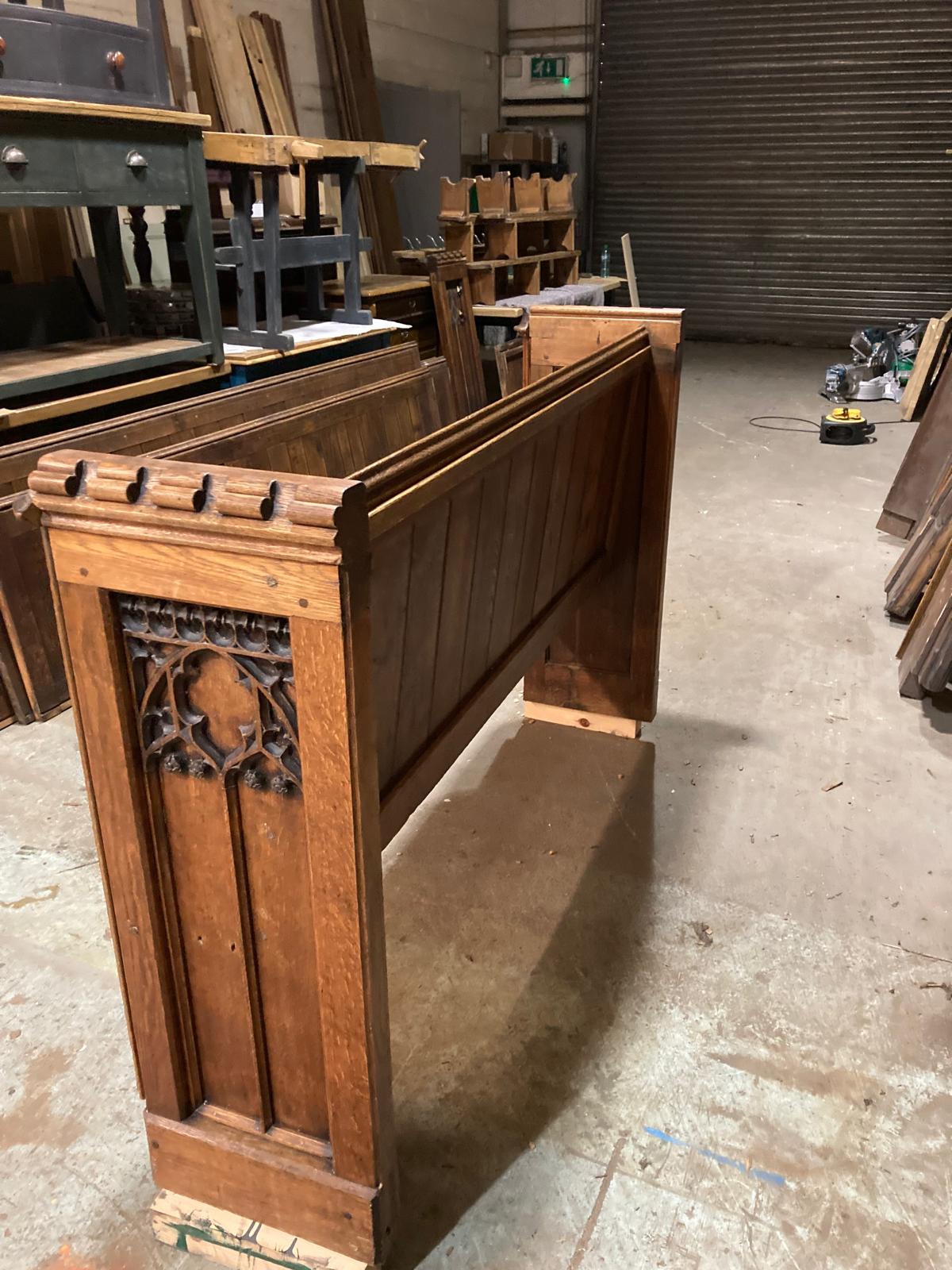 Antique Oak Church Seat