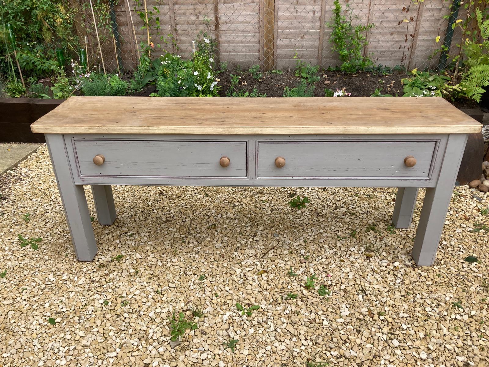 Rustic two plank Top Serving Table